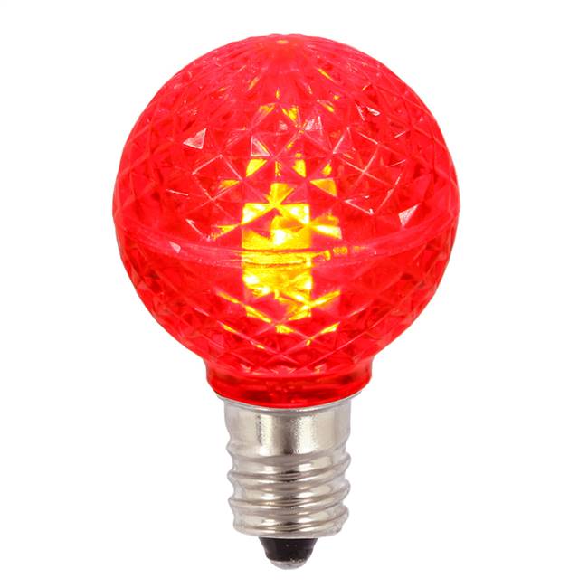 G30 Faceted LED Red Bulb E12 .38W