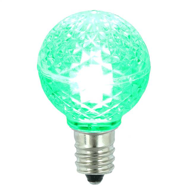G30 Faceted LED Green Bulb E12 .38W