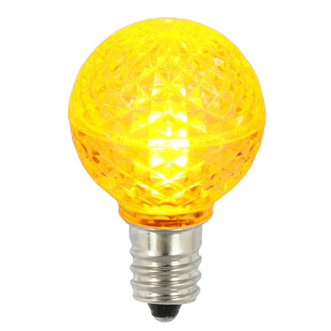 G30 Faceted LED Yellow Bulb E12 .38W