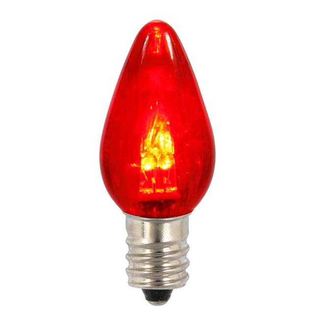 C7 Transparent LED Red Twinkle Bulb