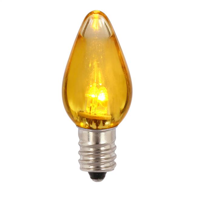C7 Transparent LED Yellow Twinkle Bulb
