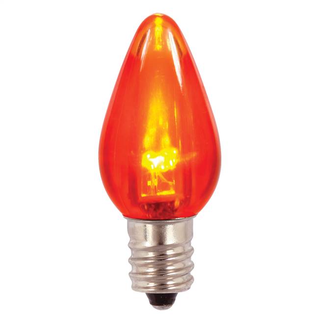 C7 Transparent LED Orange Twinkle Bulb
