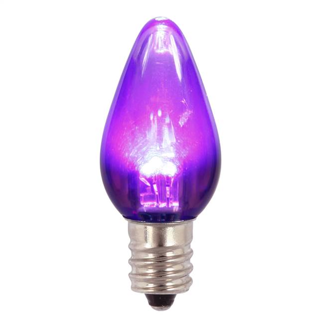 C7 Transparent LED Purple Bulb .96W 130V