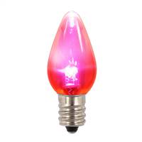 C7 Transparent LED Pink Bulb .96W 130V