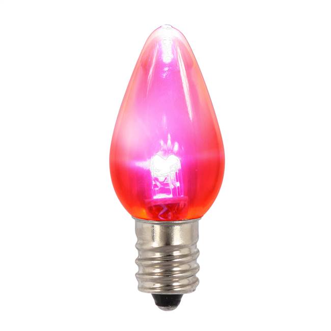 C7 Transparent LED Pink Bulb .96W 130V