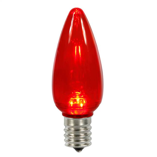 C9 Transparent LED Red Bulb .96W 130V