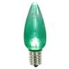 C9 Transparent LED Green Bulb .96W 130V