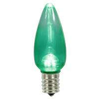 C9 Transparent LED Green Bulb .96W 130V