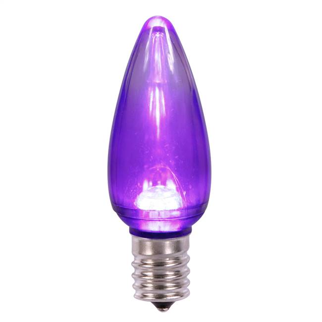 C9 Transparent LED Purple Bulb .96W 130V