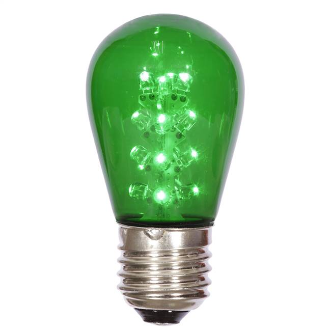 S14 LEDGreen Transp Bulb E26 Nk Base