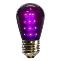 S14 LEDPurple Transp Bulb E26 Nk Base