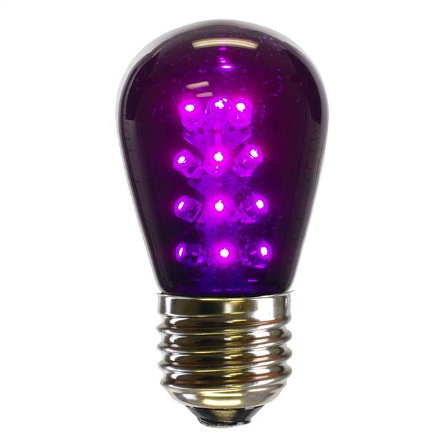 S14 LEDPurple Transp Bulb E26 Nk Base