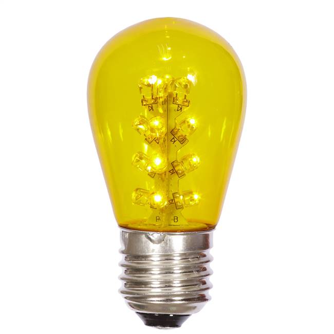 S14 LEDYellow Transp Bulb E26 Nk Base