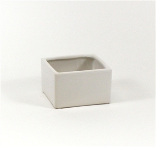 White Low Square Block - Open: 6.25"x6.25", Height: 4"