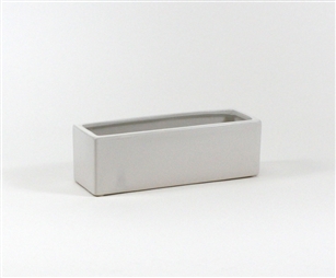 White Long Rectangle - Open: 12"x4", Height: 4"