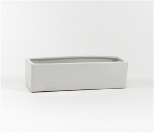 White Long Flat Rectangle - Open: 14"x4", Height: 4"