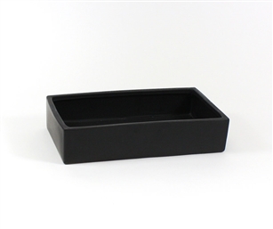 Black Long Low Rectangle - Open: 16"x9", Height: 3.3"