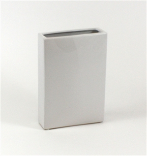 White Tall Flat Rectangle - Open: 8"x2.5", Height: 12"