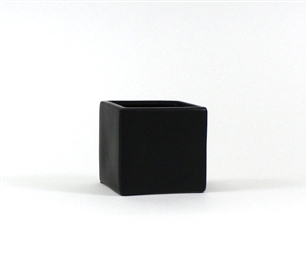 Black Square Cube - Open: 5.5"x5.5", Height: 5" (Fits 5" Pot)