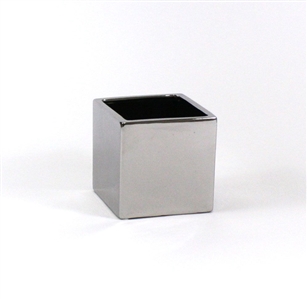 Silver Square Cube - Open: 5.5"x5.5", Height: 5" (Fits 5" Pot)