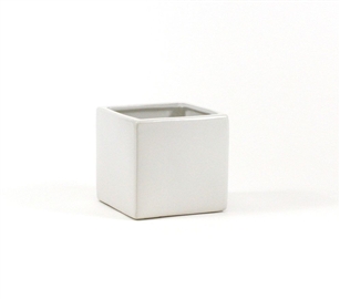 White Square Cube - Open: 5.5"x5.5", Height: 5" (Fits 5" Pot)