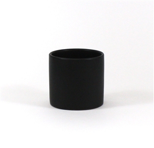 Black Cylinder Ceramic - Open: 5.5", Height: 5"