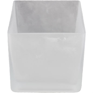 Frosted Cube Glass Vase 5x5x5 - CASE OF 12