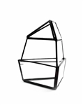 Geometric Glass Terrarium, Short Triangular Oblisk, Black Frame - Width Approx: 4", Height: 6"