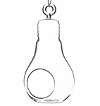 Clear Bulb Hanging Glass Terrarium/Candle Holder. Width: 3". Height: 6"