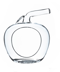 Clear Apple Glass Terrarium / Votive Candle Holder. Width: 5.5". Height: 6.5"