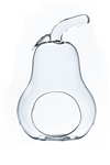 Clear Pear Glass Terrarium / Votive Candle Holder. Width: 5.5". Height: 8"