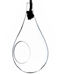 Large Clear Rope Hanging Terrarium/Vase; Width: 7.5". Height: 15". Rope: 28"