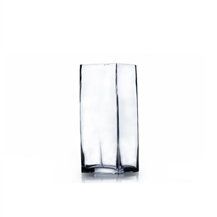 Clear Block Vase. WidthxLength: 3"x3". Height: 6"