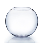 Clear Bubble Bowl Vase. (Utility) Diameter: 6. Height: 4.50"