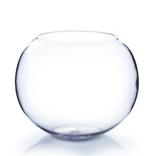 Clear Round Bubble Bowl Vase. Diameter: 10. Height: 8"