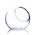 Clear Slant Bubble Bowl Vase. Open: 3.3"; Height: 5.5"