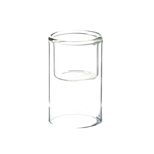 Clear Cylinder Raised Votive Candle Holder. Width: 2.3". Height: 4".