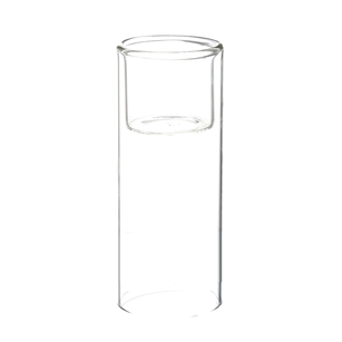 Clear Cylinder Raised Votive Candle Holder. Width: 2.3". Height: 6".