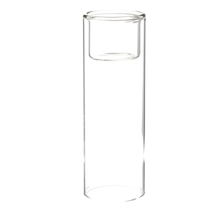 Clear Cylinder Raised Votive Candle Holder. Width: 2.3". Height: 7"