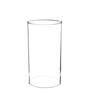 Clear Hurricane Candle Holder Vase. Open: 3.85". Height: 8"