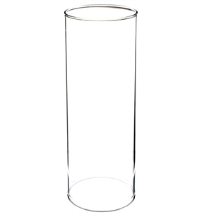 Clear Hurricane Candle Holder Vase. Open: 3.85". Height: 12"