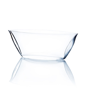 Clear Boat Vase - Length: 8.5", Width: 2.5", Height: 3"