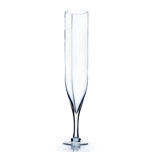 Clear Champagne Vase (Rounded Square Opening).