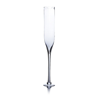 Clear Champagne Vase (Rounded Square Opening). Open: 4". 