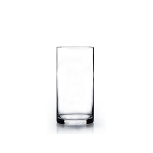 Clear Cylinder Glass Vase. Open: 3.2". Height: 8"