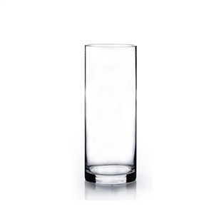 Clear Cylinder Glass Vase. Open: 3.2", Height: 12".