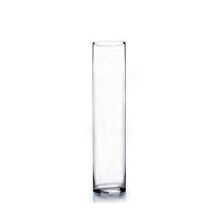 Clear Cylinder Glass Vase. Open: 3.2". Height: 16"