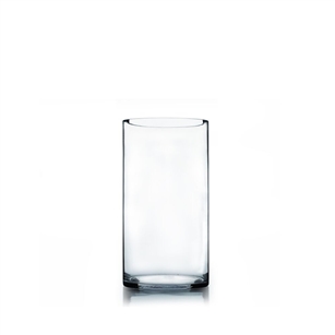 Clear Cylinder Vase. Open: 6. Height: 12"
