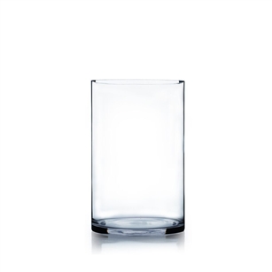 Clear Cylinder Vase. Open: 7". Height: 12".