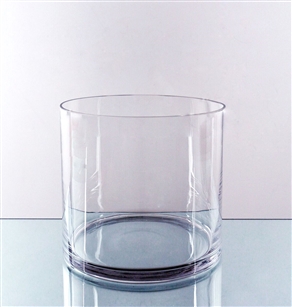 Clear Cylinder Vase. WidthxLength: 9". Height: 10"